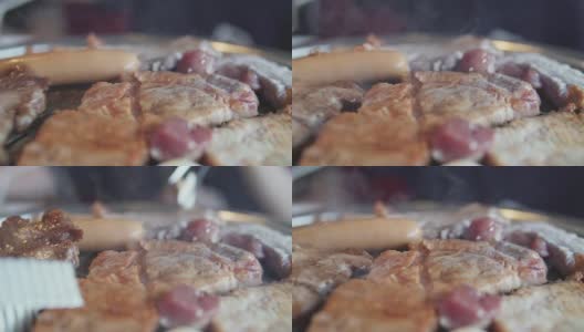 韩国烧烤架。高清在线视频素材下载
