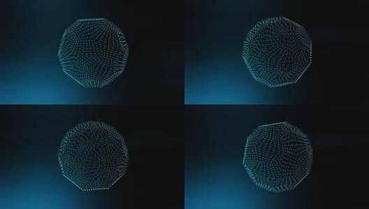 三维球体形状的粒子移动和旋转高清在线视频素材下载