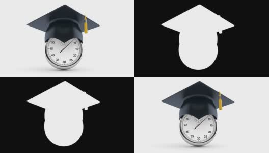 秒表和学位帽高清在线视频素材下载