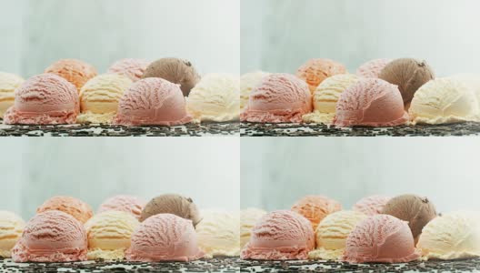 五颜六色的冰淇淋球高清在线视频素材下载
