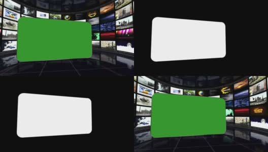 监控室的绿屏高清在线视频素材下载