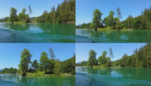 贝希特斯加登湖Königssee，一个阳光明媚的夏日高清在线视频素材下载