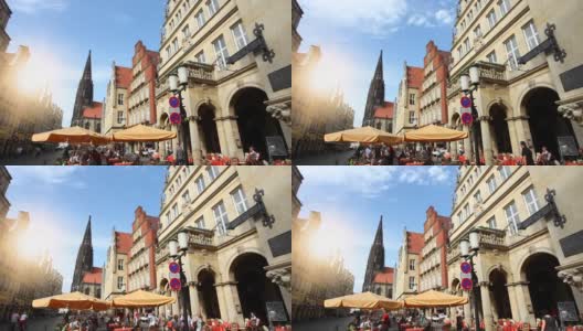 Münster Prinzipalmarkt，北莱茵威斯特伐利亚，德国高清在线视频素材下载