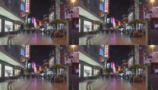 南宁街头夜景高清在线视频素材下载