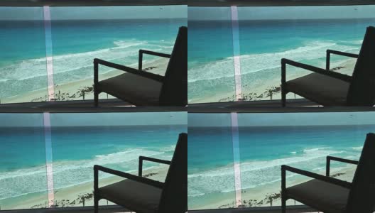 从海滩上的豪华度假阳台观看高清在线视频素材下载