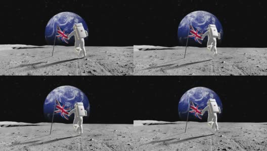 英国宇航员在行星上行走高清在线视频素材下载