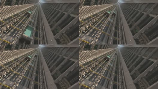 商务中心的一个开放式电梯井高清在线视频素材下载