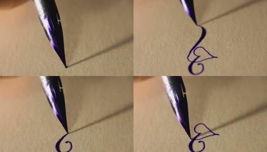 女性手笔书写书法标志高清在线视频素材下载