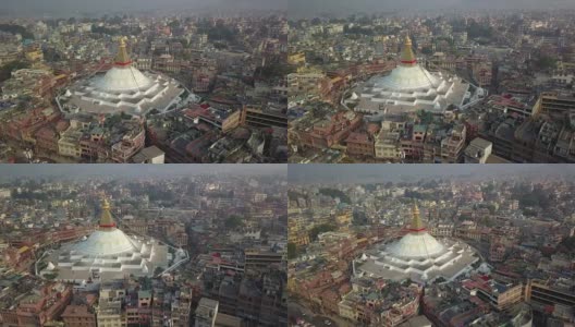 尼泊尔的Stupa Bodhnath katmandu - 2017年10月26日高清在线视频素材下载