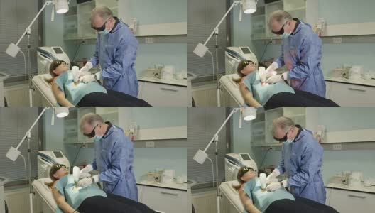 在私人皮肤科诊所外科医生的激光美容痣去除高清在线视频素材下载