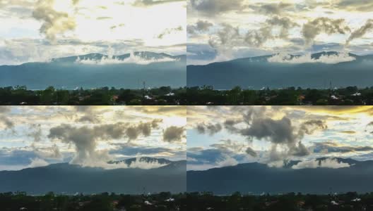 时光流逝，泰国清迈的云和山景高清在线视频素材下载