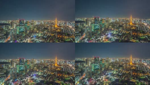 东京天际线夜晚时间高清在线视频素材下载