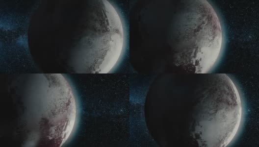 行星冥王星。美丽的3d动画冥王星行星旋转与阿尔法通道。冥王星的动画高清在线视频素材下载