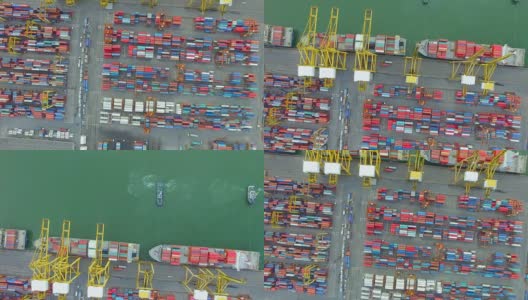 集装箱货船，进出口货物，企业物流为供应链运输理念高清在线视频素材下载
