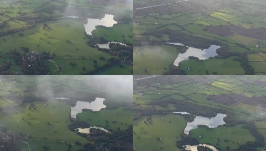 Tabley Mere湖和M6高速公路鸟瞰图，柴郡，英国高清在线视频素材下载