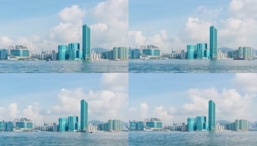 时光港湾香港城-早安现代城市商务区高层摩天大楼在香港高清在线视频素材下载