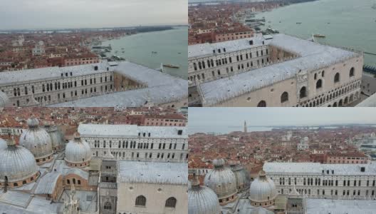 意大利威尼斯总督宫殿的航拍图高清在线视频素材下载