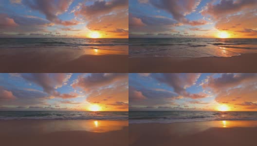 热带海面上美丽的日出高清在线视频素材下载