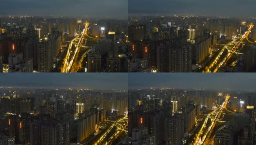 夜景鸟瞰图高清在线视频素材下载