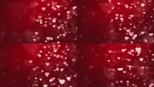 红色情人节和婚礼心形循环背景动画4k。高清在线视频素材下载