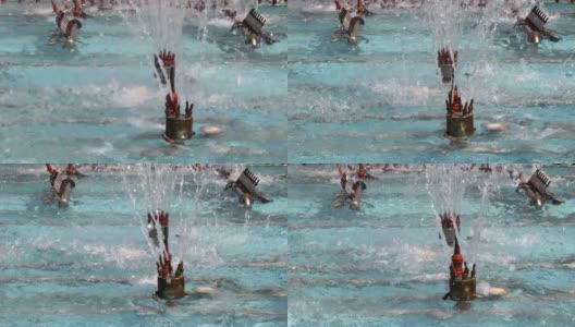 水池中的喷泉高清在线视频素材下载