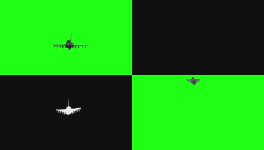 喷气式战斗机在飞行在绿屏股票视频循环高清在线视频素材下载