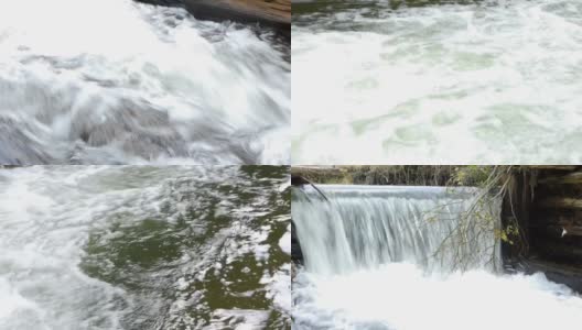 从一个废弃的老水坝瀑布- 00075a高清在线视频素材下载
