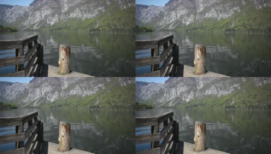 湖上的木码头高清在线视频素材下载