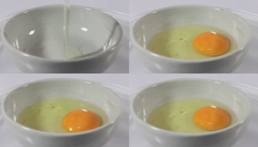 把鸡蛋打到碗里。高清在线视频素材下载
