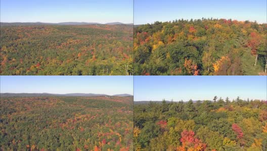 秋天的颜色附近格林维尔-鸟瞰图-马萨诸塞州，富兰克林县，美国高清在线视频素材下载