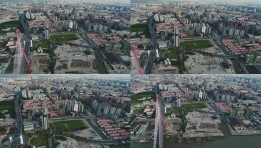杨浦大桥实时鸟瞰图高清在线视频素材下载