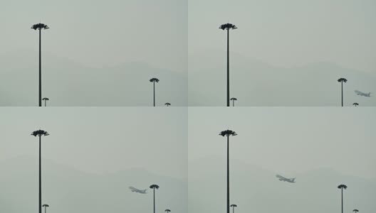 飞机从香港机场起飞高清在线视频素材下载