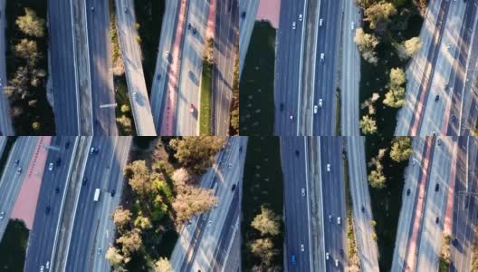 洛杉矶高速公路和格伦代尔的鸟瞰图高清在线视频素材下载
