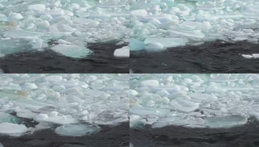 冬季阿尔泰山卡顿河浮冰和淤泥高清在线视频素材下载