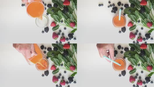 健康的胡萝卜汁高清在线视频素材下载