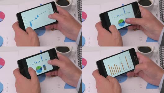 在智能手机上看图表高清在线视频素材下载