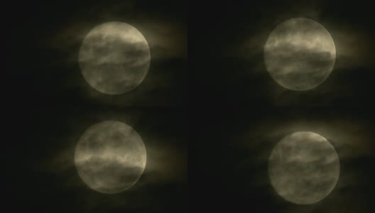 怪异的满月-特写，云漂流高清在线视频素材下载