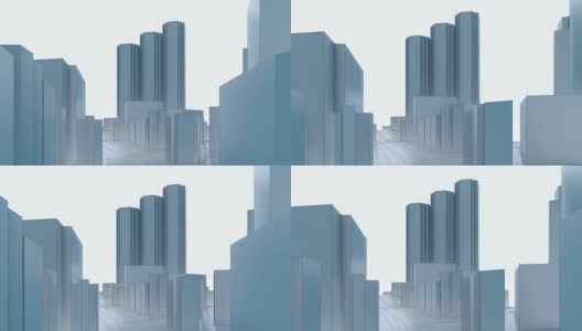 新宿东京抽象的3D城市摩天大楼高清在线视频素材下载