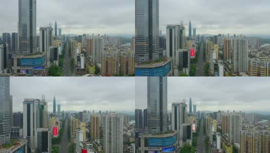 白天时间深圳市区交通街道航拍4k中国高清在线视频素材下载