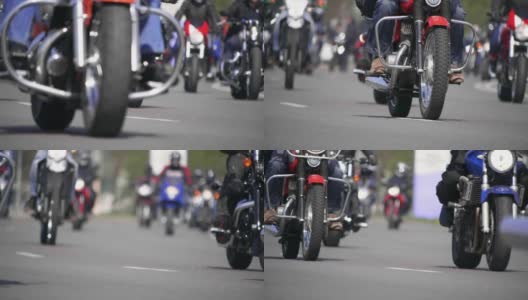 HD -经典摩托车。一个骑自行车的人的底部视图高清在线视频素材下载