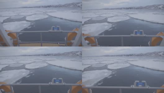 从日本北海道网尻海上的破冰船上看高清在线视频素材下载