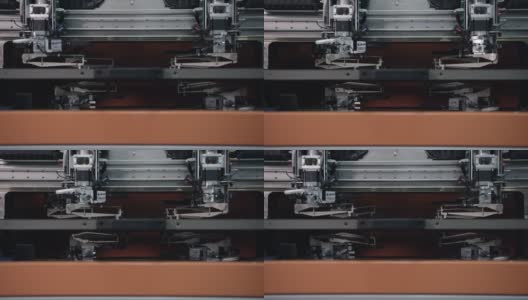 工厂里一台复杂的机器人高清在线视频素材下载