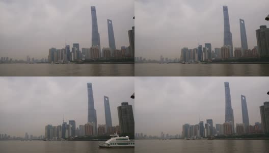 白天乘坐上海城市渡轮全景4k中国高清在线视频素材下载