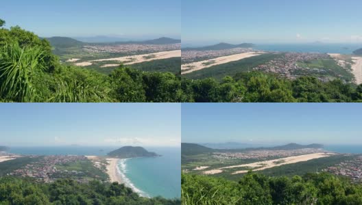 从Morro das Aranhas山顶鸟瞰。弗罗里帕，圣蒂尼奥高清在线视频素材下载