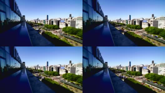 时间流逝:鸟瞰布宜诺斯艾利斯大道高清在线视频素材下载