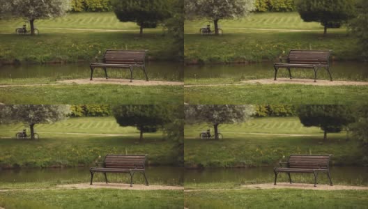 夏日公园木凳高清在线视频素材下载