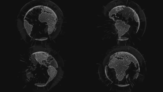 未来的数字数据地球。科学感，环绕地球的数据网络传递连接和技术抽象图形高清在线视频素材下载