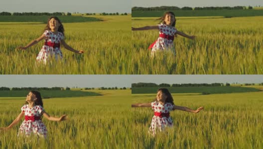 麦田里的孩子高清在线视频素材下载