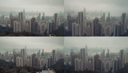 4k分辨率香港城市景观对雾延时高清在线视频素材下载