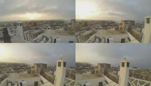 日落在esueira medina，摩洛哥，时间流逝高清在线视频素材下载